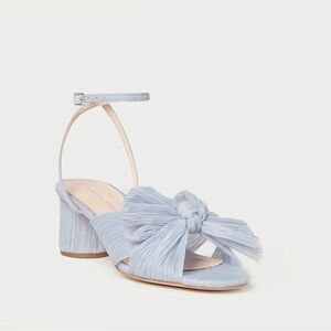 Loeffler Randall Blue Dahlia Pleated Bow Heel